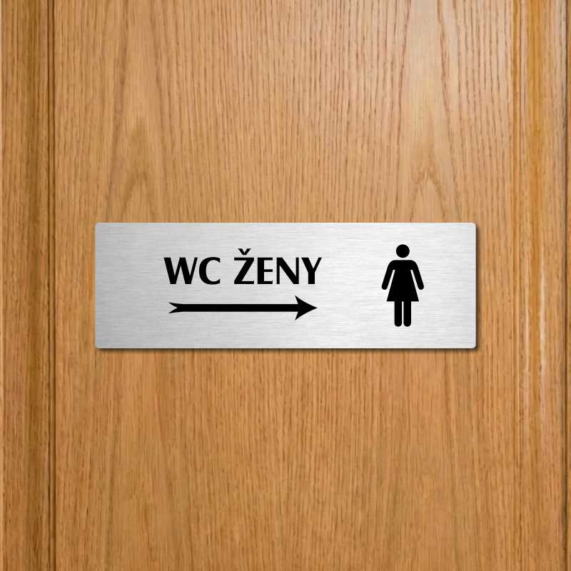 WC ženy vpravo, 240x79mm, stříbrná popiska 